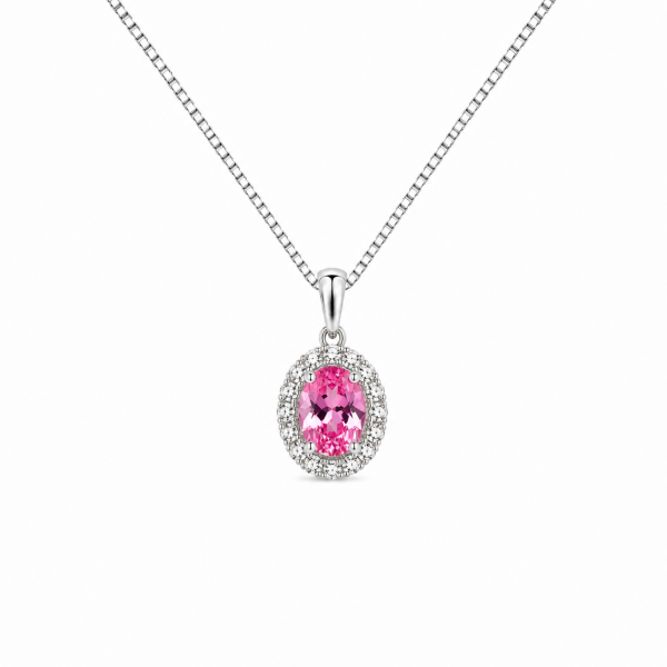 Pink Quartz Halo Pendant